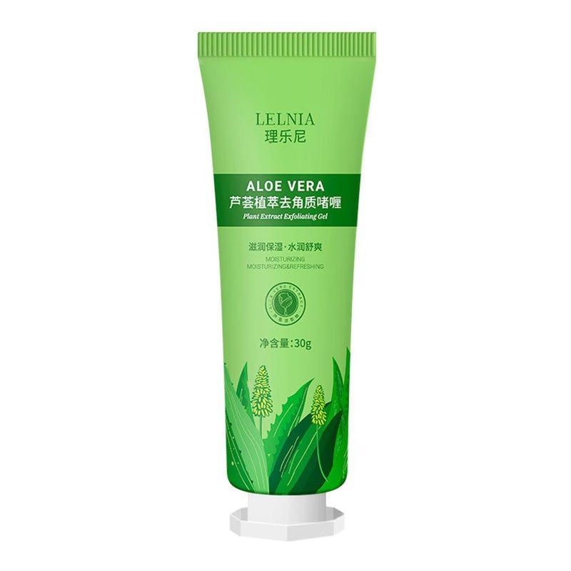 Lelnia Aloe Vera Exfoliating Gel - Facial Cleanser & Moisturizer, Body Scrub